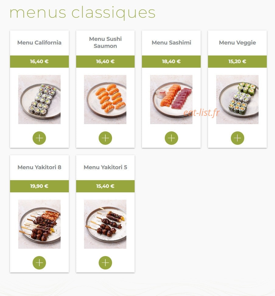 Eat sushi — carte page 2