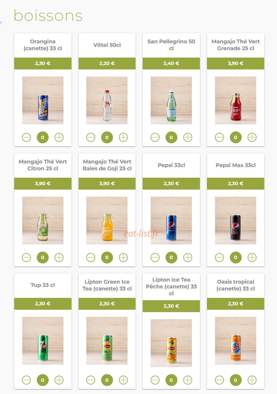 Eat sushi — carte page 21