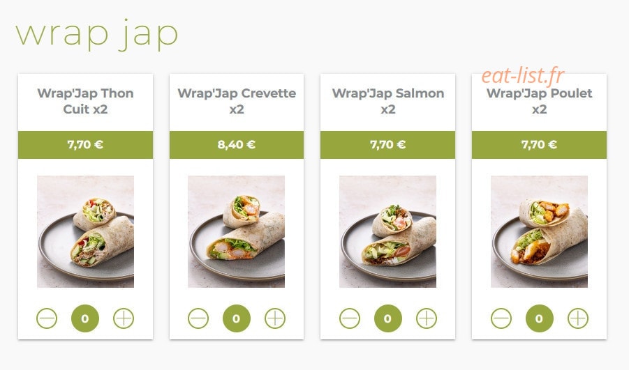 Eat sushi — carte page 15