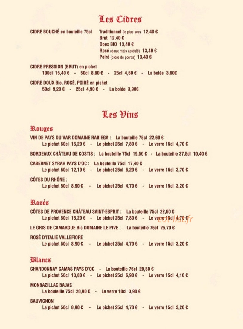 La Bonne Humeur — carte page 7