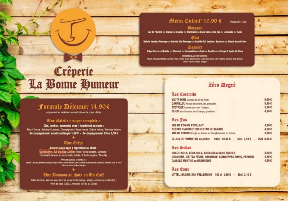 La Bonne Humeur — carte page 2