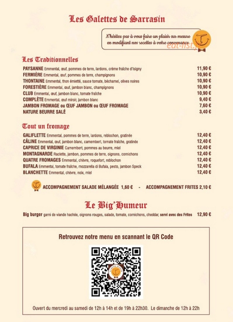 La Bonne Humeur — carte page 4