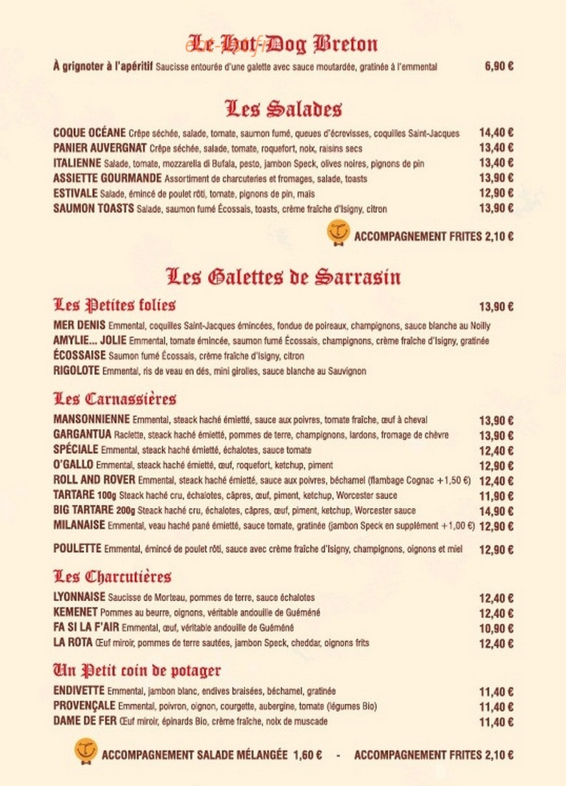 La Bonne Humeur — carte page 3