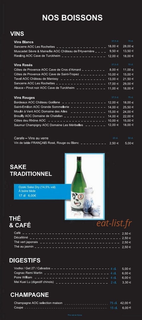 La Maison de Tokyo — carte page 2
