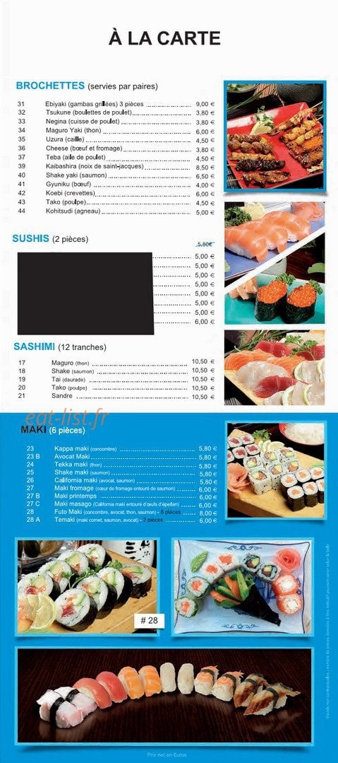 La Maison de Tokyo — carte page 7