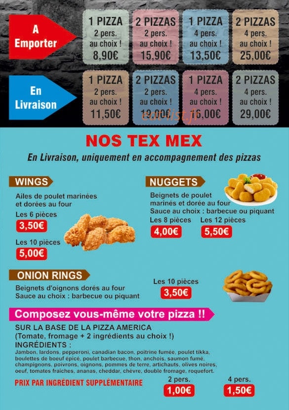 Pizz'America — carte page 3