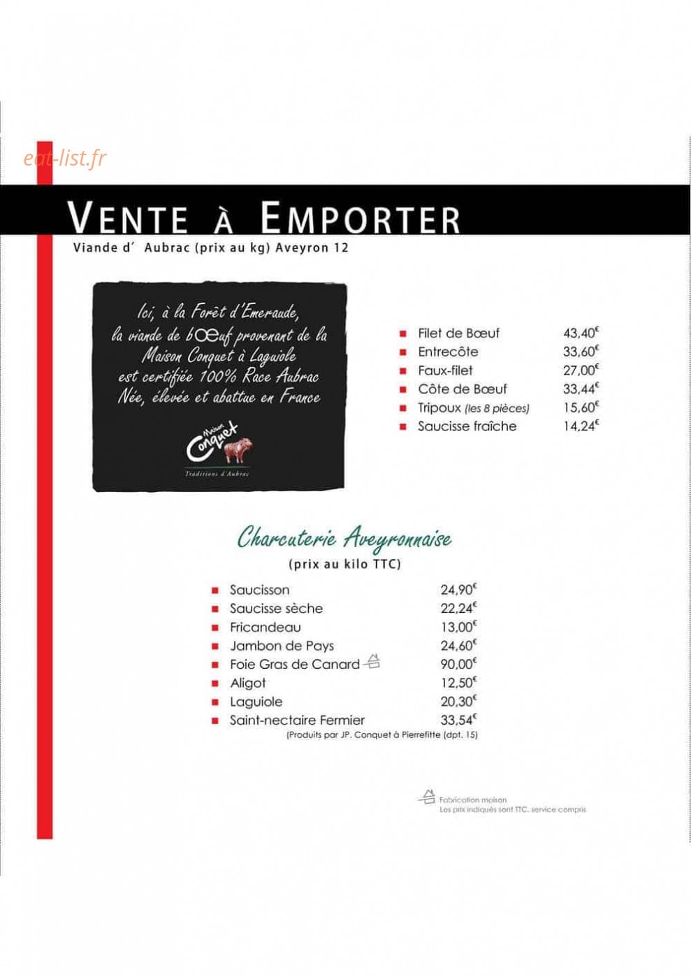 Le bistro aveyronnais — carte page 3