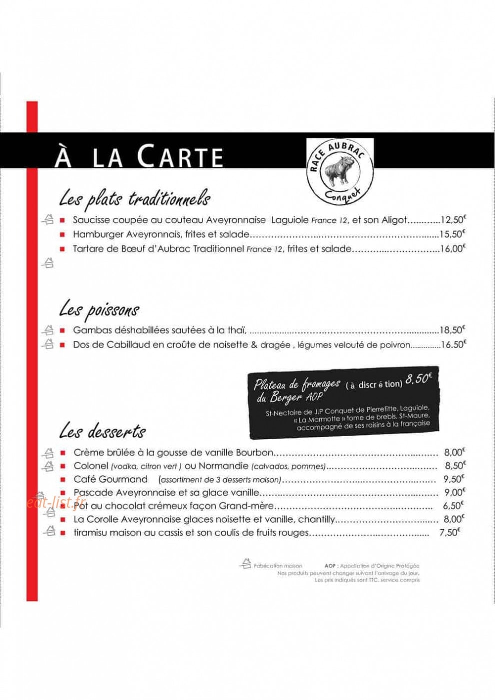 Le bistro aveyronnais — carte page 7