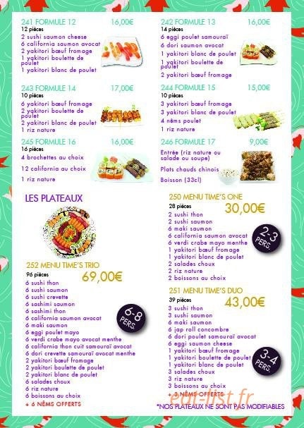 Sushi Time's — carte page 7
