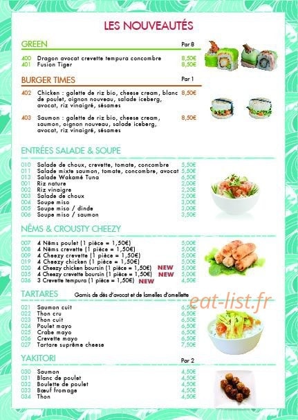 Sushi Time's — carte page 2