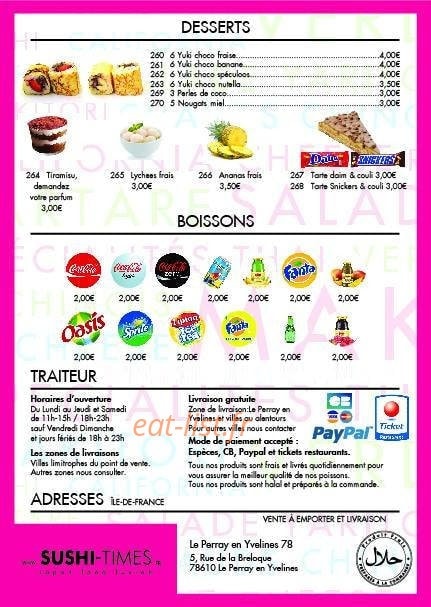 Sushi Time's — carte page 8