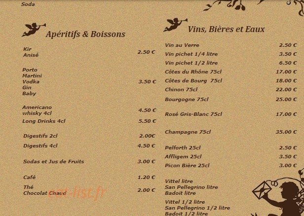 Au Relais d'Anje — carte page 2