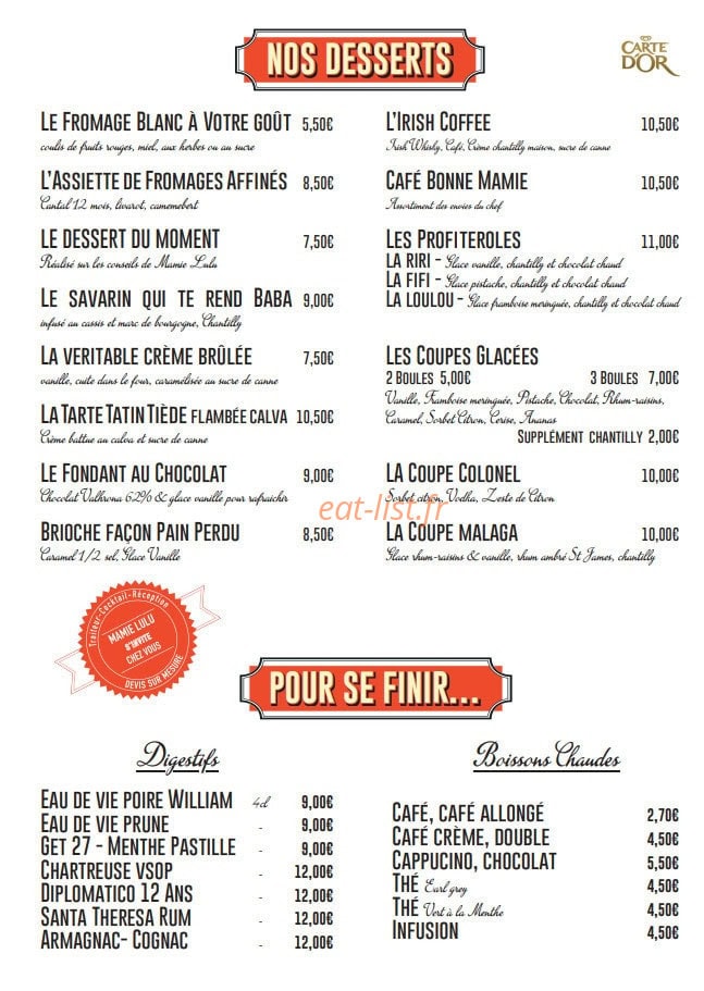 Chez LuLu - Le Bistrot de Mamie — carte page 4