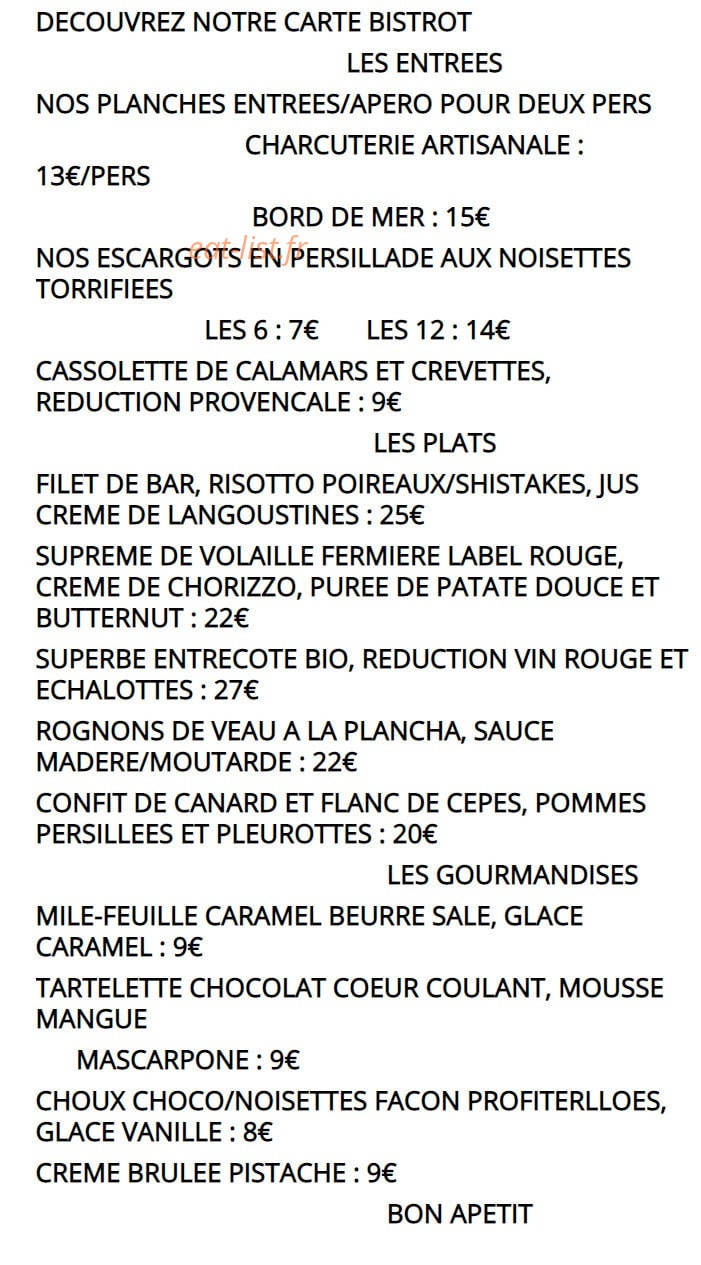 Le Petit Bistrot — carte page 6