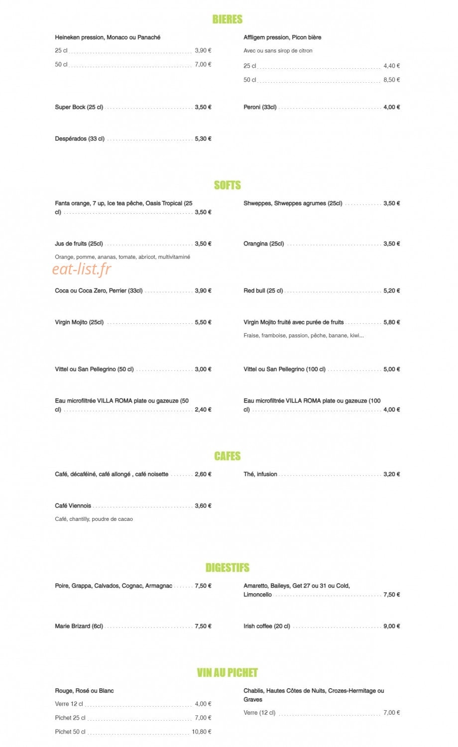 Villa Roma — carte page 15