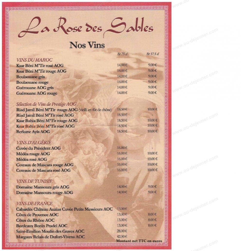 La Rose des Sables — carte page 6