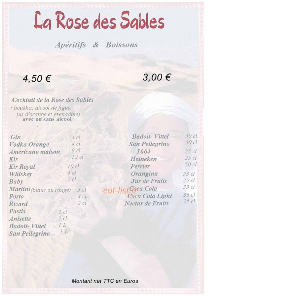 La Rose des Sables — carte page 5