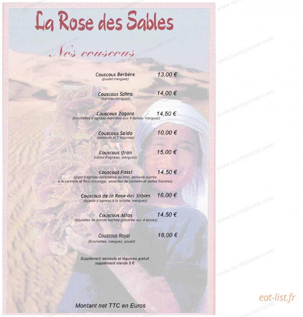 La Rose des Sables — carte page 3