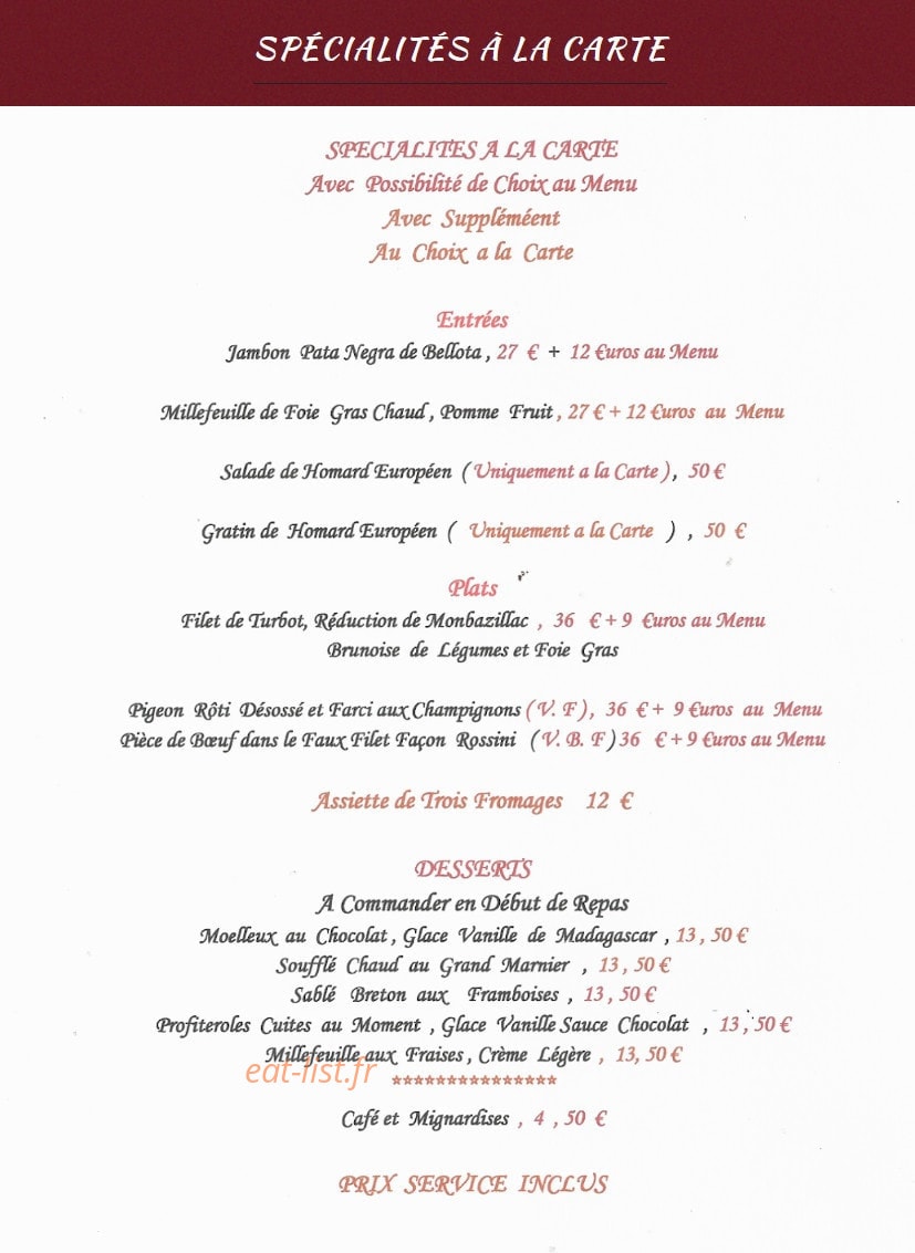 L'Aubergade — carte page 3