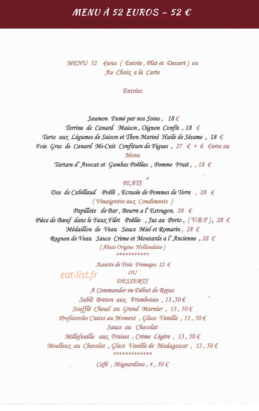 L'Aubergade — carte page 1