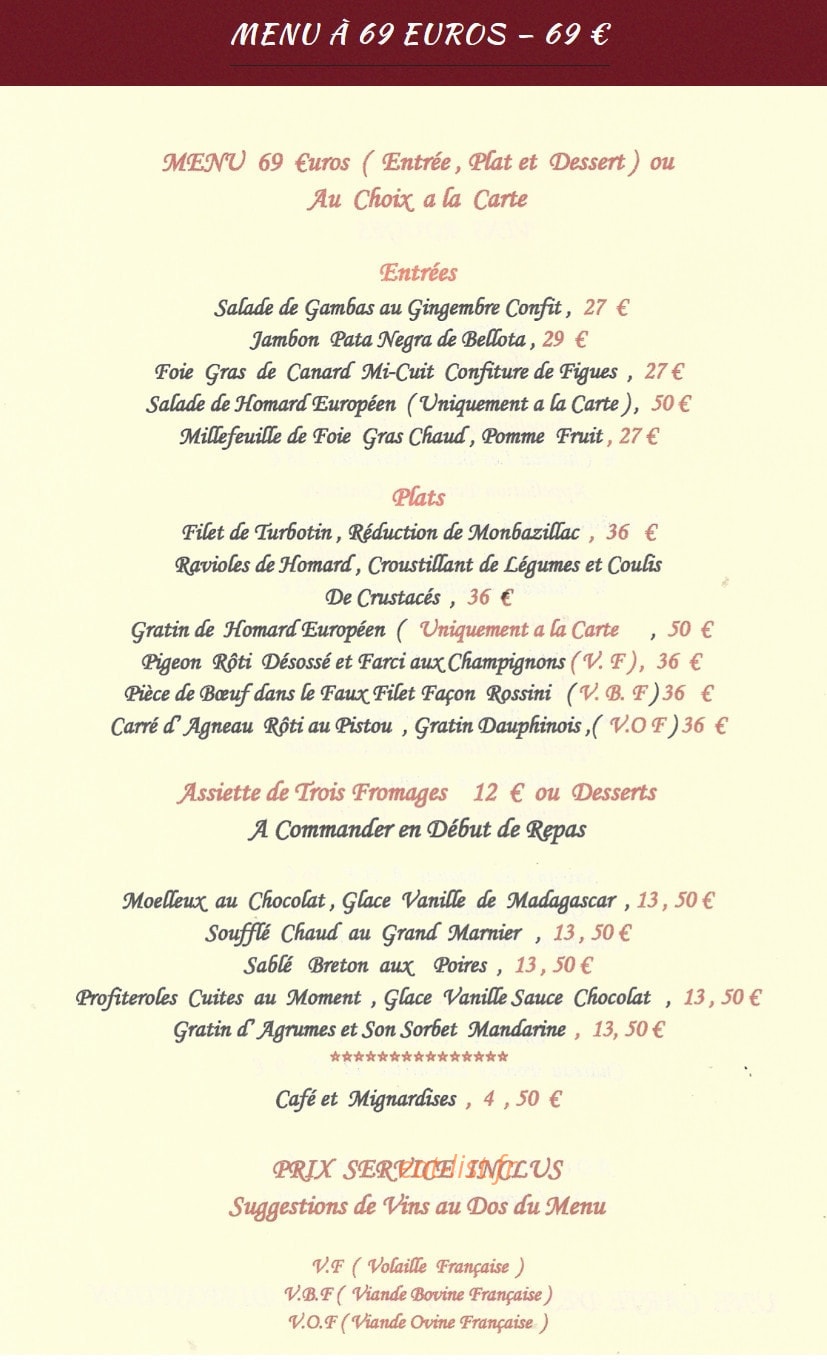 L'Aubergade — carte page 2