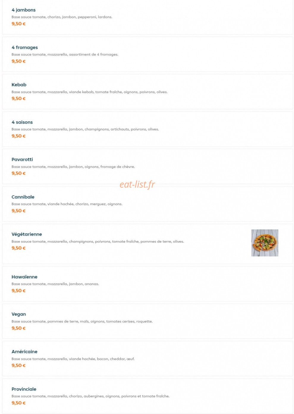 Pizza Vito — carte page 3