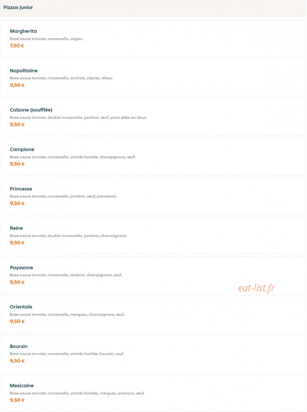 Pizza Vito — carte page 2