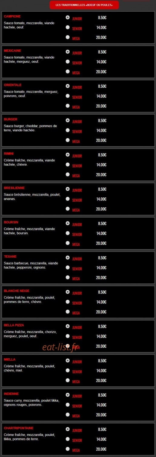 Pronto pizza — carte page 2