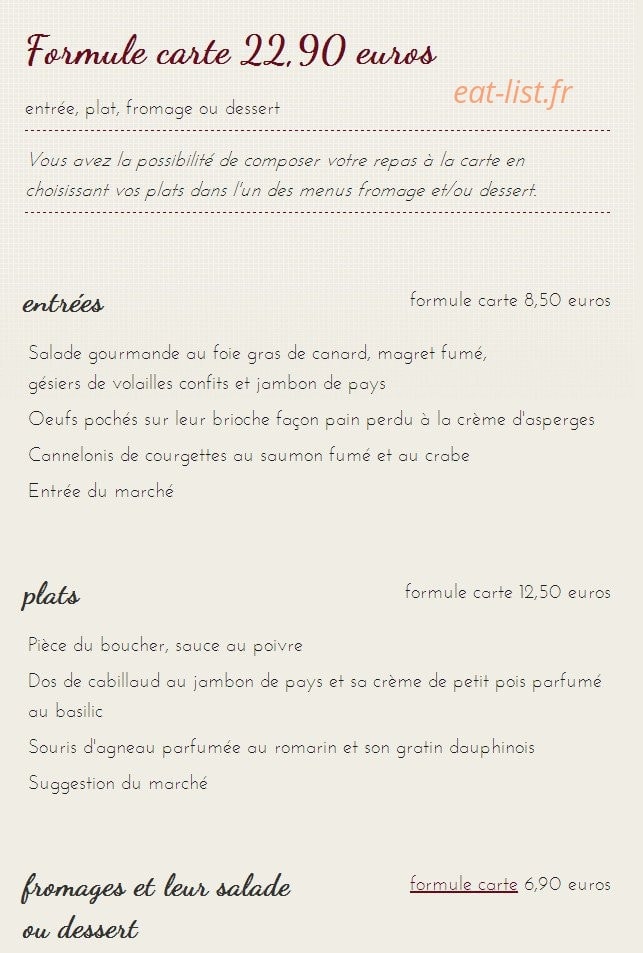 Restaurant La Licorne — carte page 2