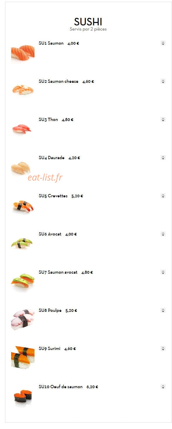 Sushi Show — carte page 8