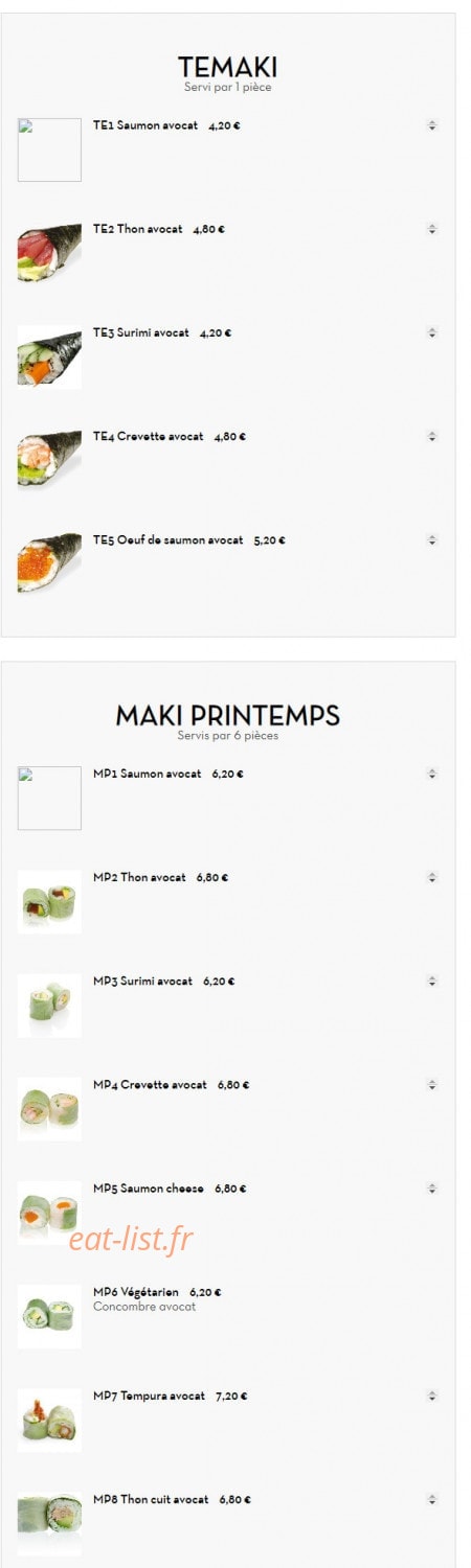 Sushi Show — carte page 11