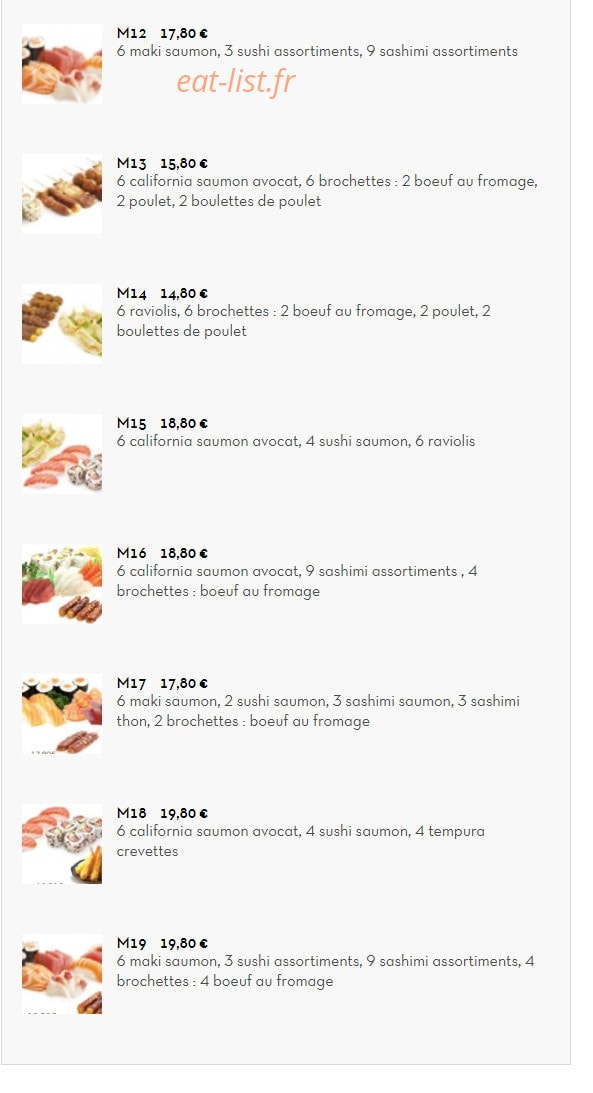 Sushi Show — carte page 16