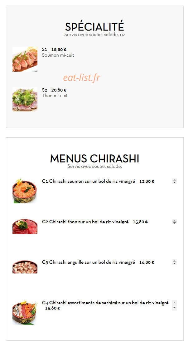 Sushi Show — carte page 14