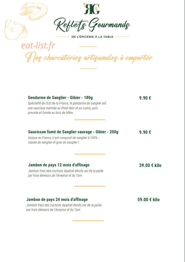 Reflets Gourmands — carte page 10