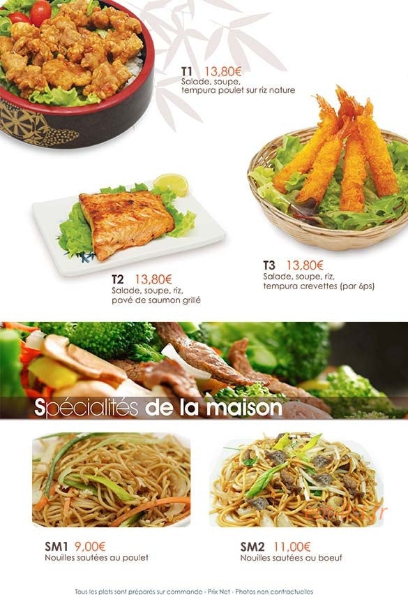 Carte et menu de Le Paradis du Sushi à Villennes sur Seine — Spécialités