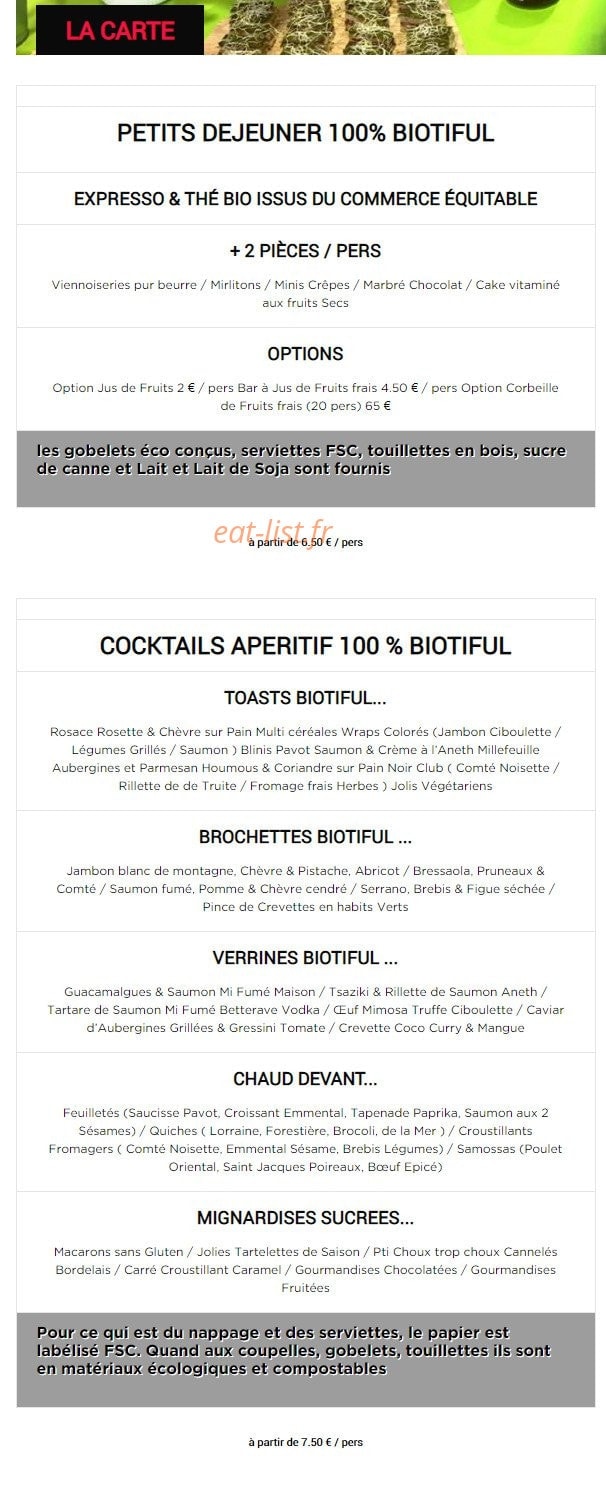 Biotiful lunch — carte page 4