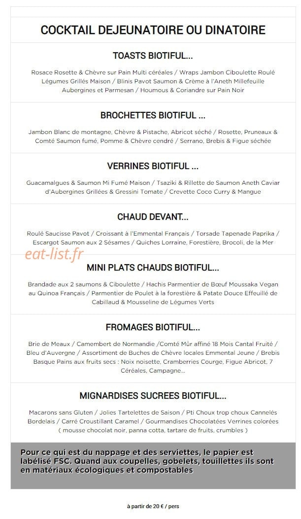 Biotiful lunch — carte page 3