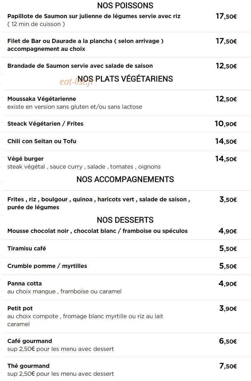 Biotiful lunch — carte page 2
