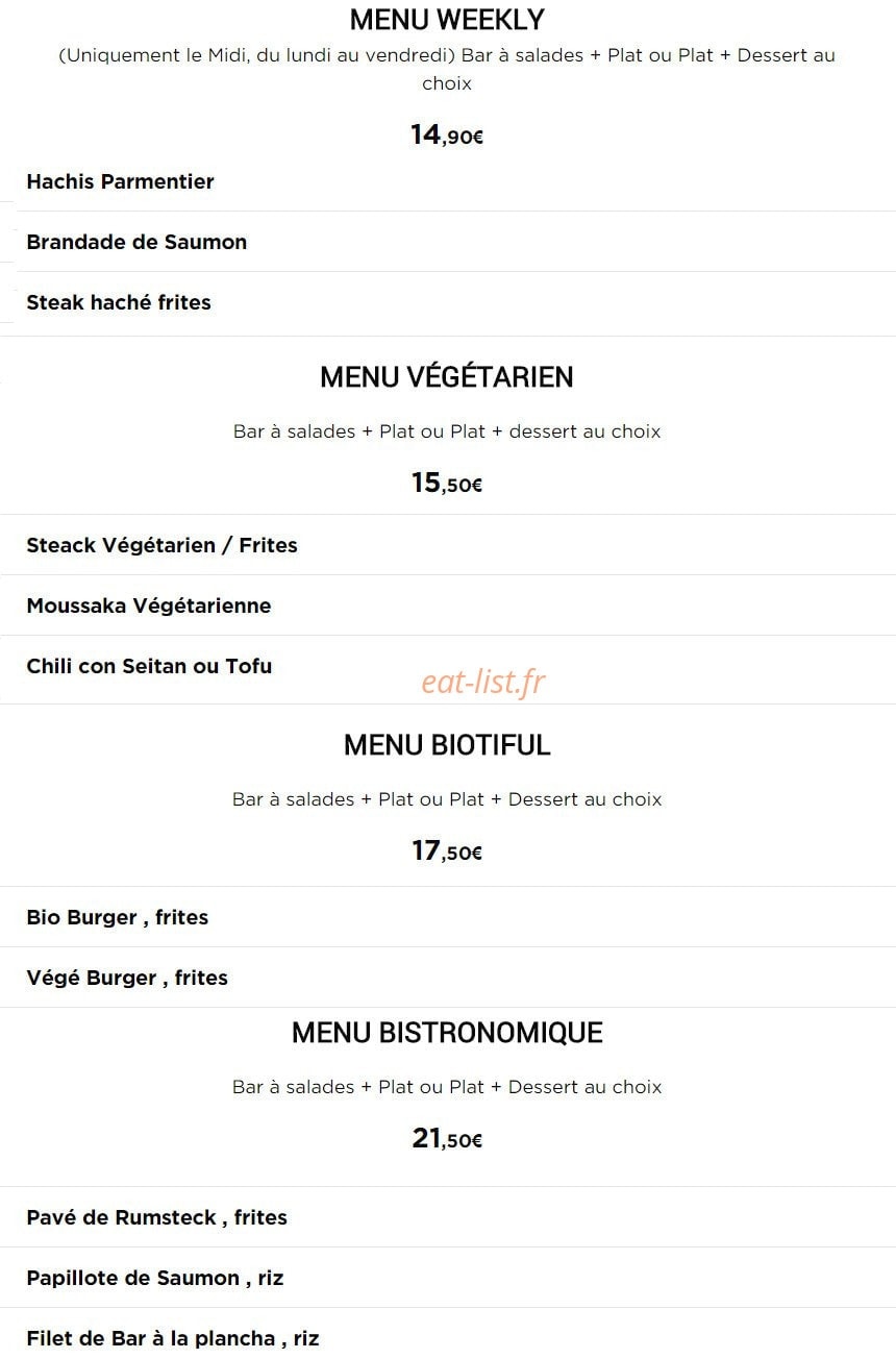 Biotiful lunch — carte page 3