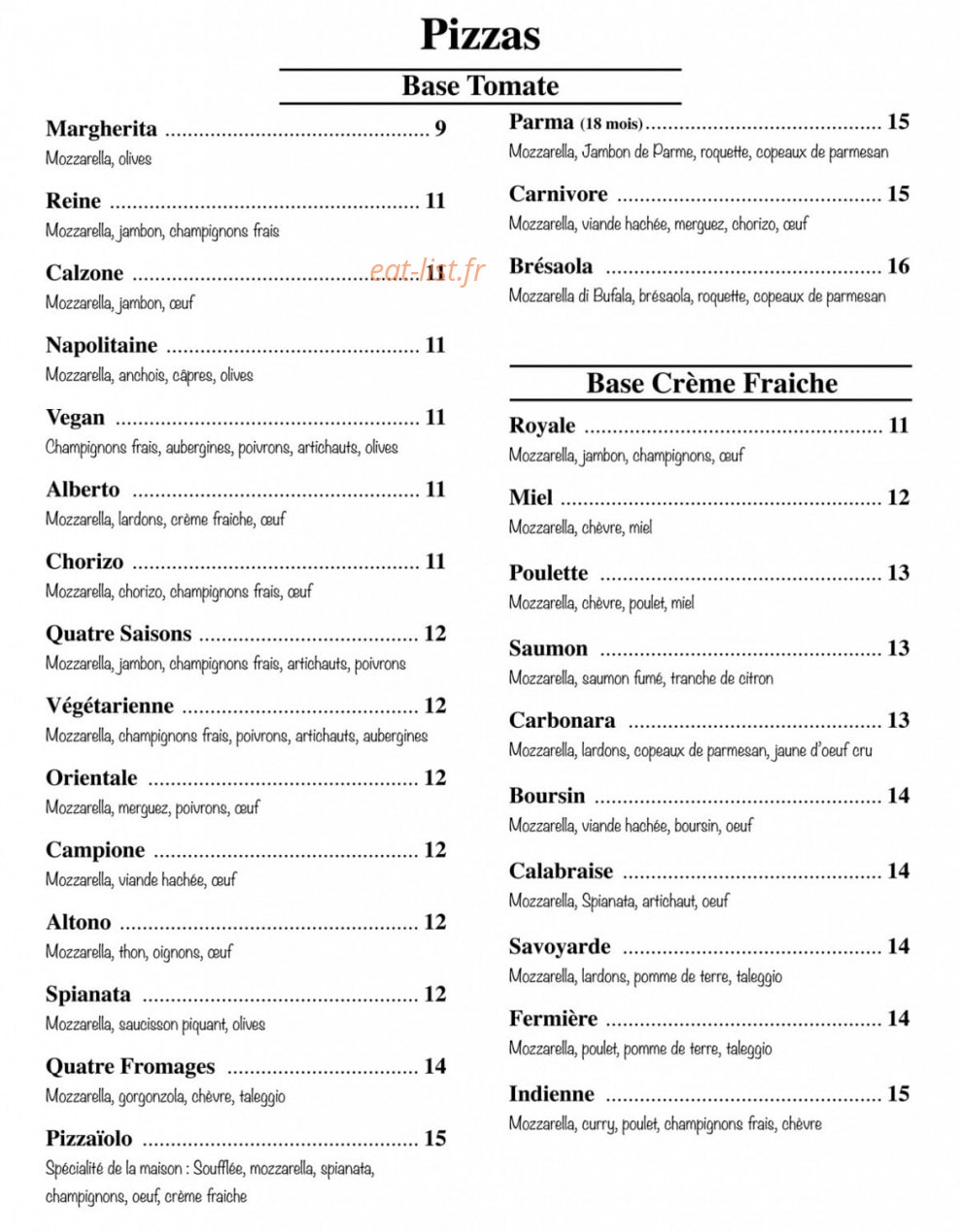 Gusto — carte page 1