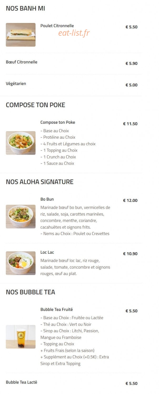 Aloha Saigon — carte page 3