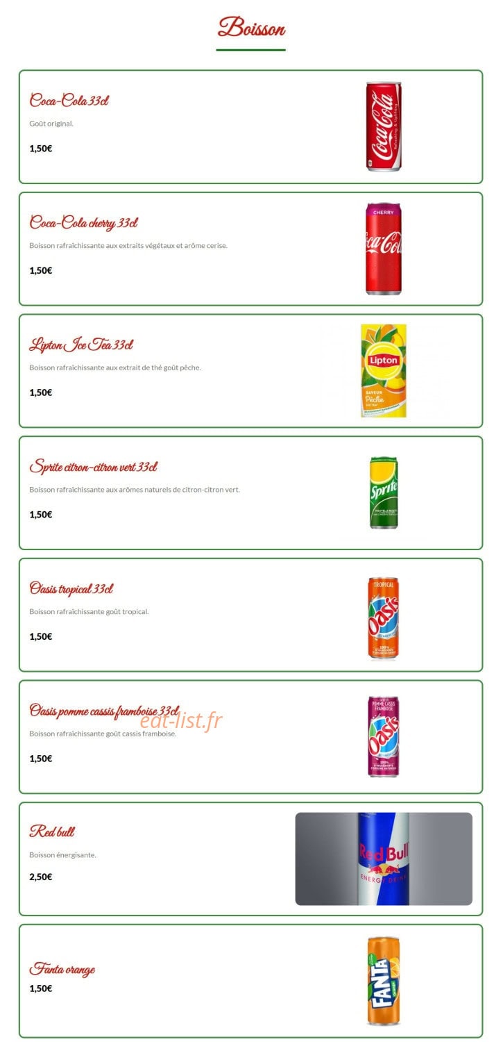 Arizona Pizza — carte page 16
