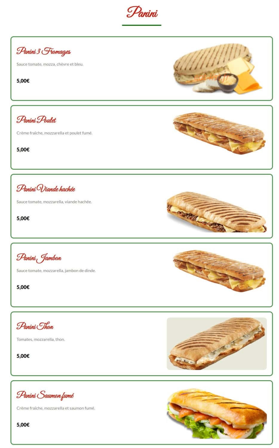 Arizona Pizza — carte page 8