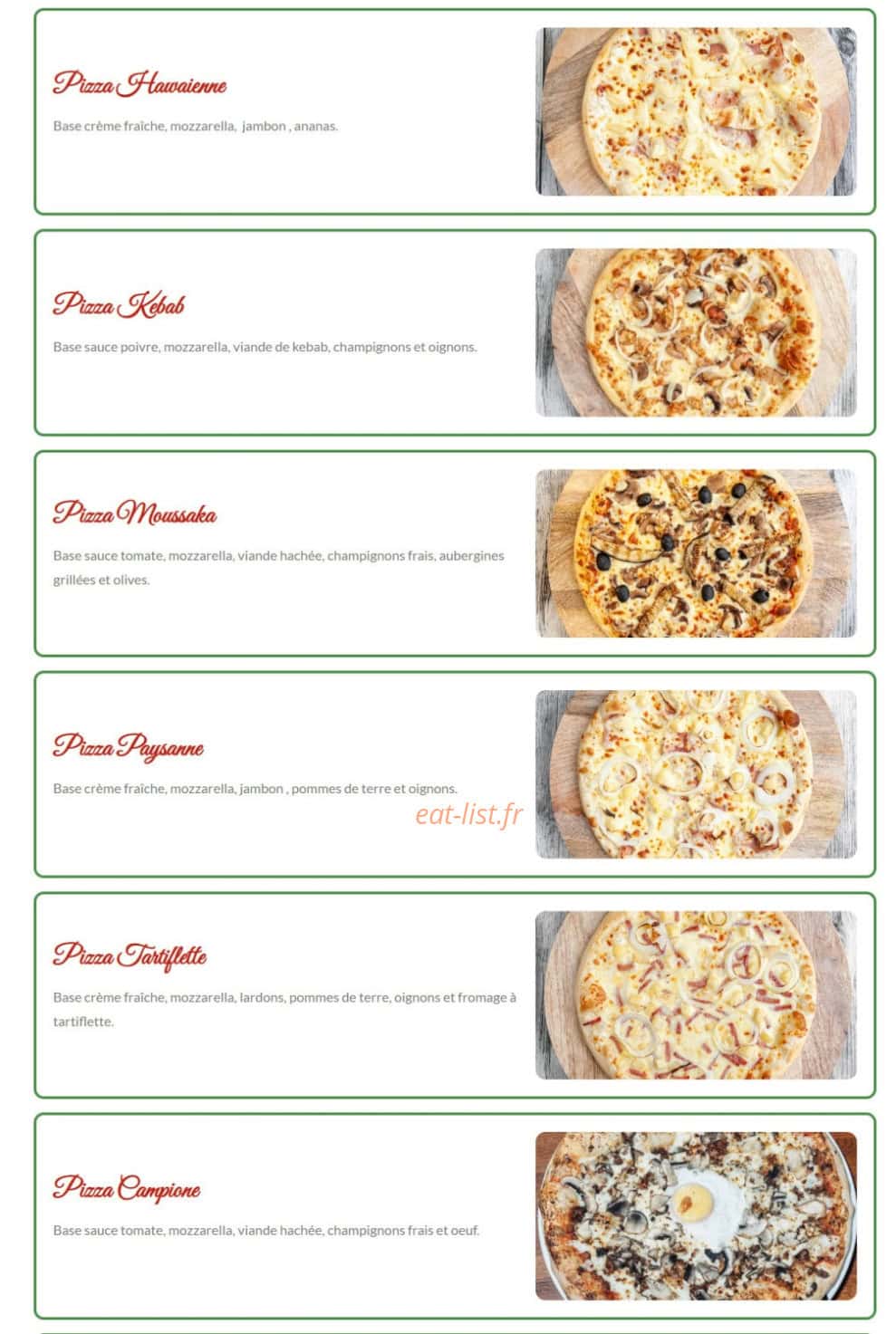 Arizona Pizza — carte page 5