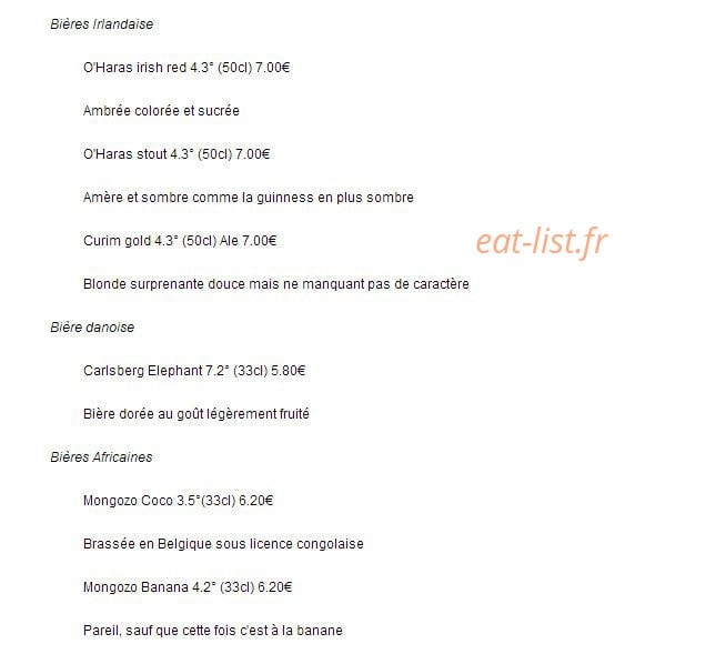 Bijou Bar — carte page 10