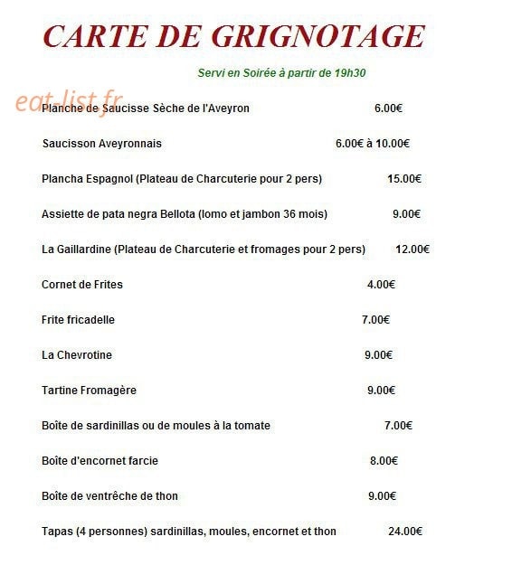 Bijou Bar — carte page 7