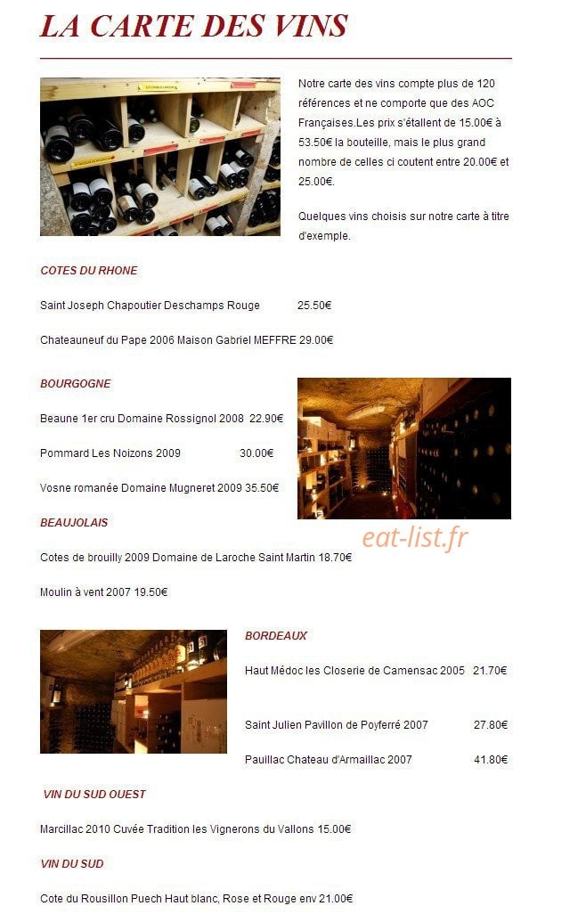 Bijou Bar — carte page 8