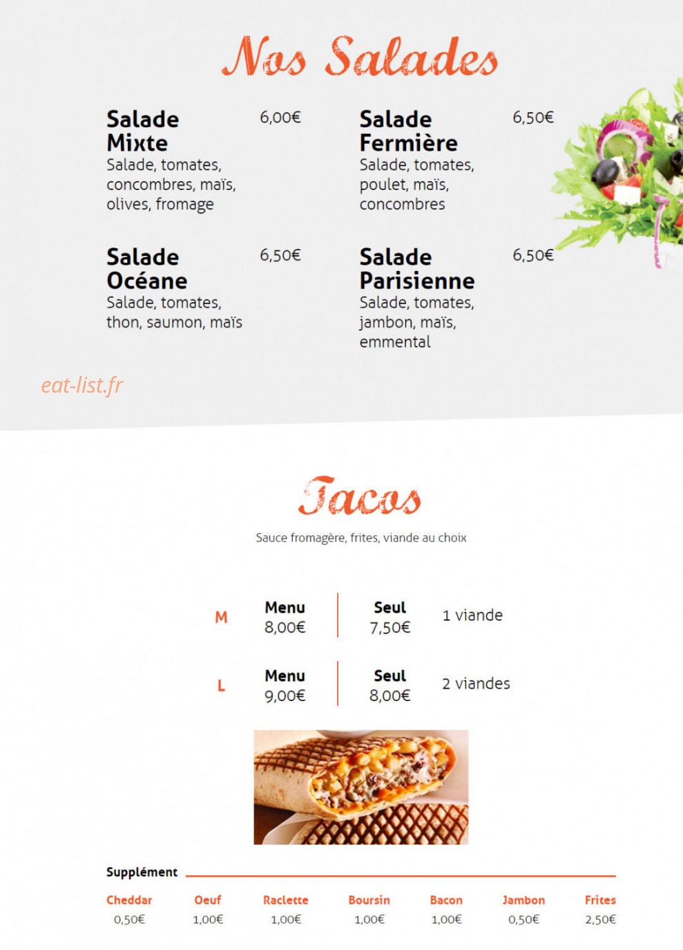 House pizza — carte page 9