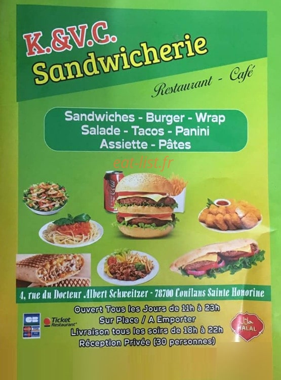 K&VC Sandwicherie — carte page 1