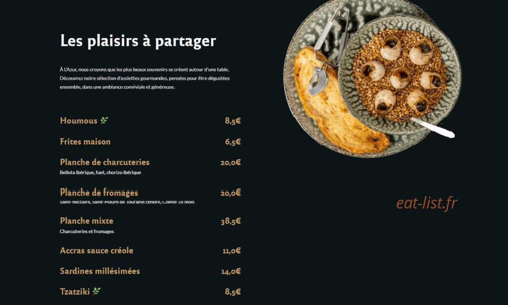 L'Azur — carte page 1